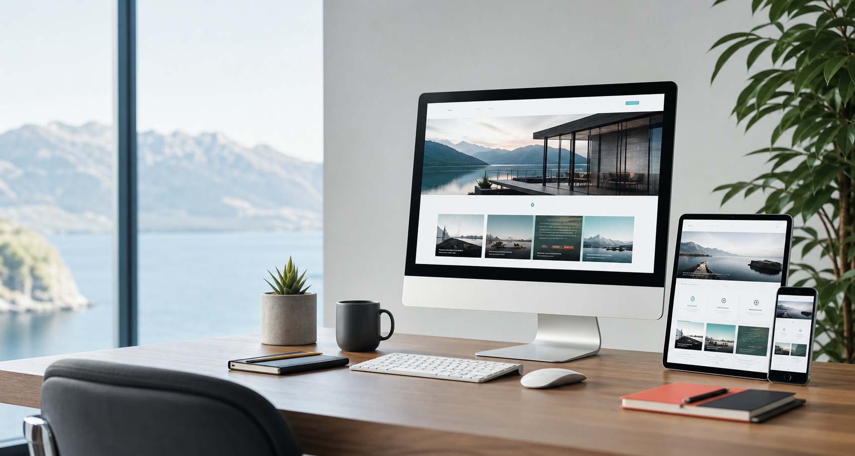 Arbeitsplatz bei der Gestaltung einer Website